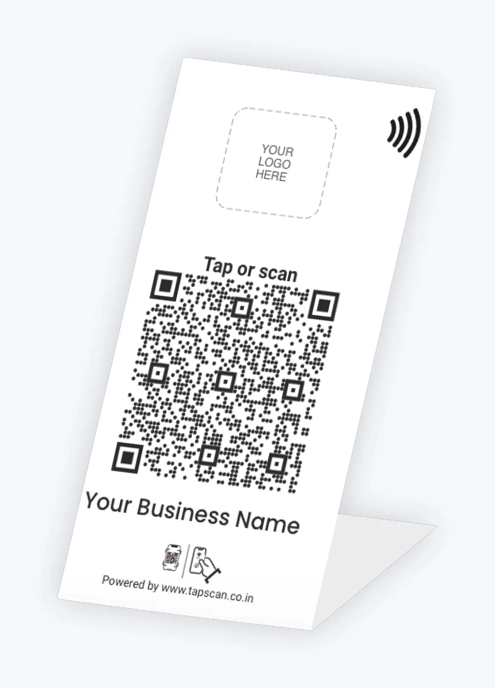 Custom NFC & QR Standee with Your Logo & Any URL – product view 1